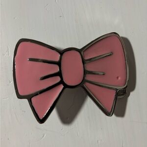 New Pink Enamel Bow Belt Buckle